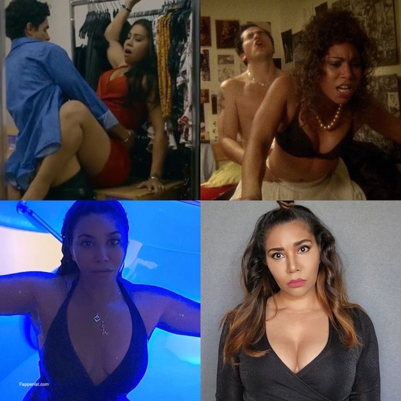 Jessica Pimentel braless boobs showing nice cleavage with her big tits, hot...