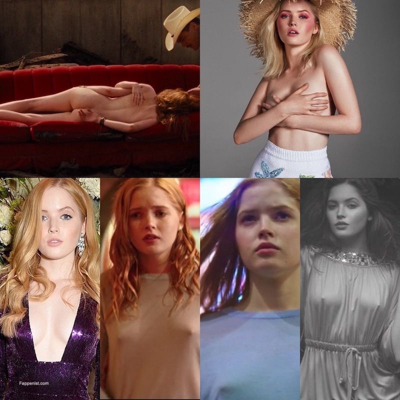 Ellie Bamber nude and sexy photo collection showing off her topless boobs. 