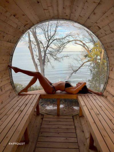 Nina Dobrev Tits in a Sauna