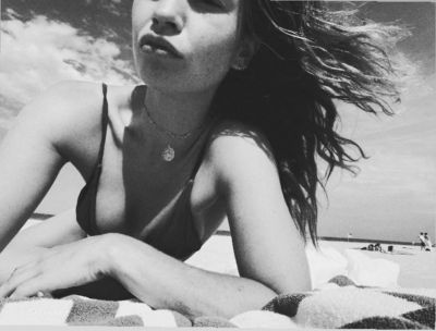 Lily James Tits at the Beach