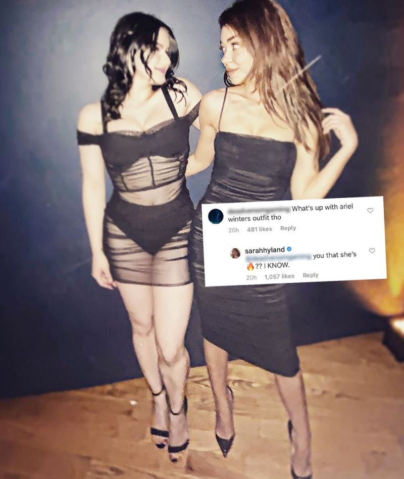 Ariel Winter wore a sexy see through black dress to the "Modern Fam...