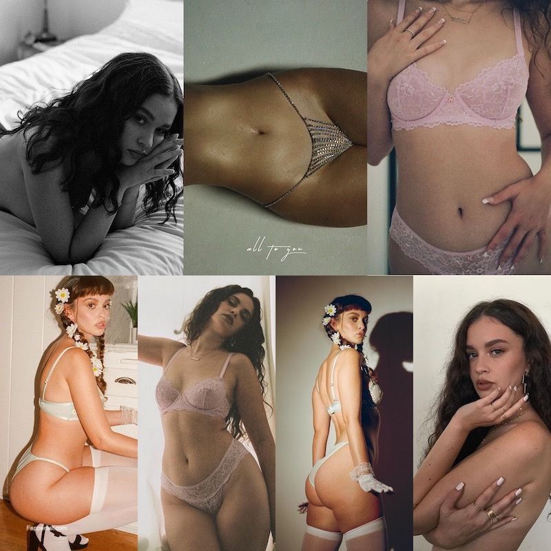 Sabrina Claudio topless and sexy photo collection covering her nude boobs, ...