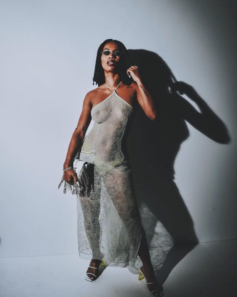 IAMDDB Braless Boobs in a See Through Dress - Fappenist