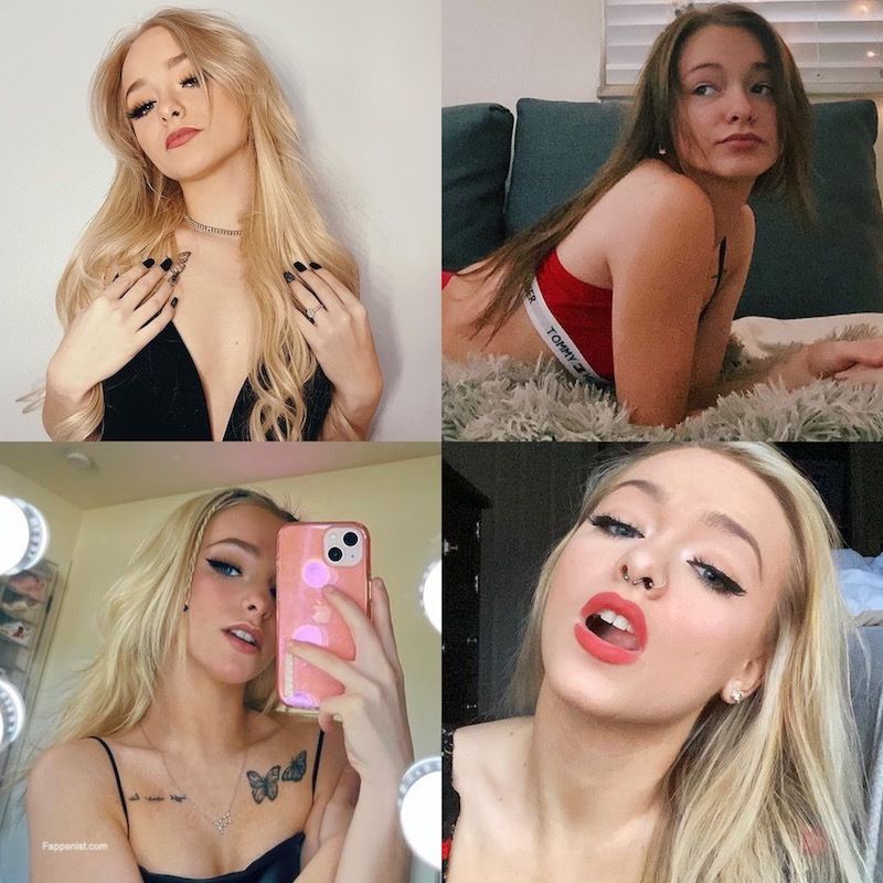 TikTok star Zoe Laverne braless boobs showing nice cleavage with her tits, ...