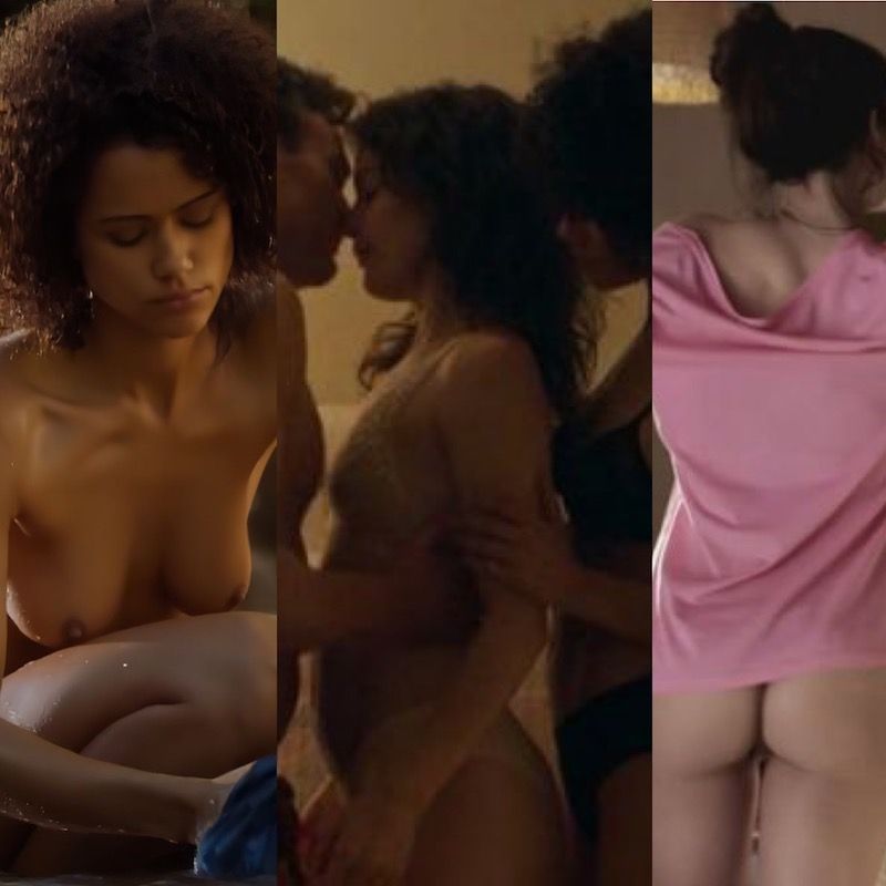 Nathalie Emmanuel nude photo collection showing her topless boobs, naked as...