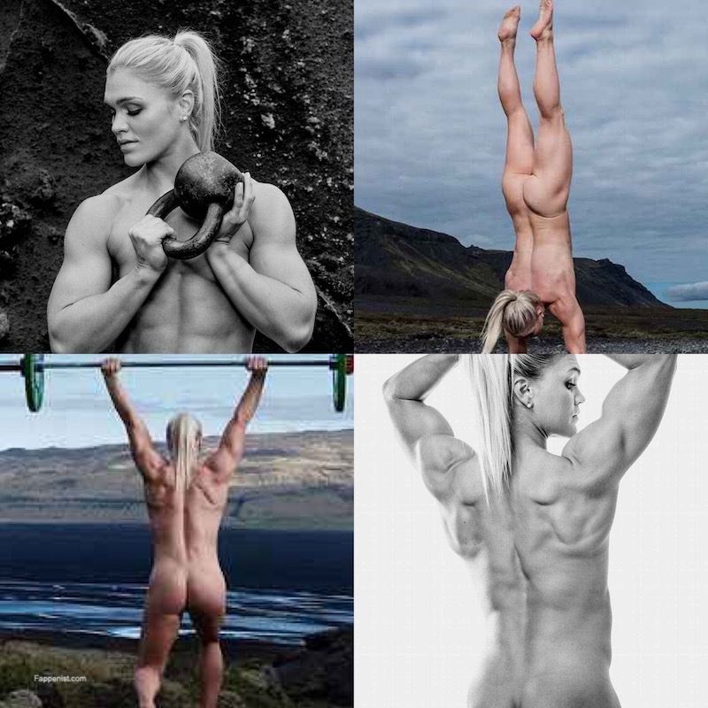 Katrin Davidsdottir nude photo collection covering her topless boobs, showi...