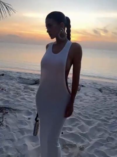 Kylie Jenner Nipples at the Beach