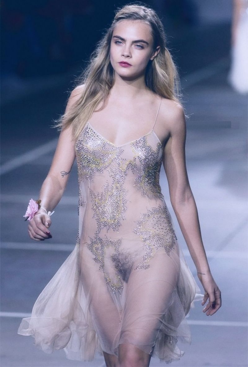 Cara Delevingne pussy see through dress - Fappenist