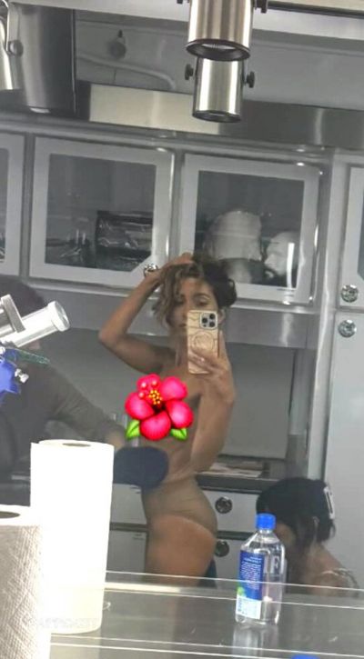 Sarah Shahi Topless BTS of Paradise