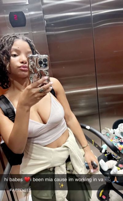 Halle Bailey Big Tits in an Elevator