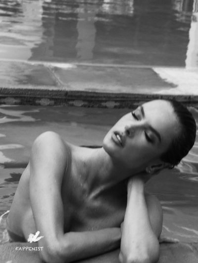 Alessandra Ambrosio Nude Pool Shoot