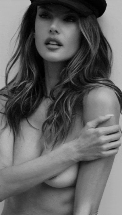 Alessandra Ambrosio Topless Tits Gif