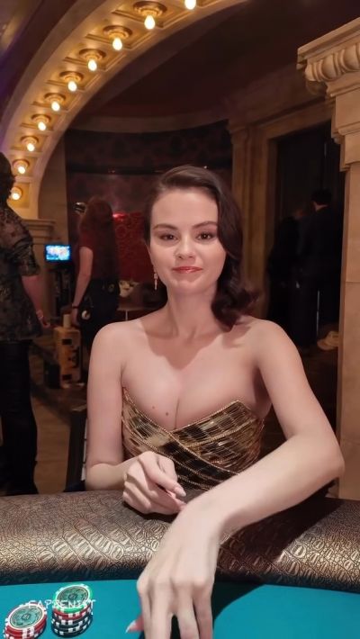 Selena Gomez Big Tits Playing Poker