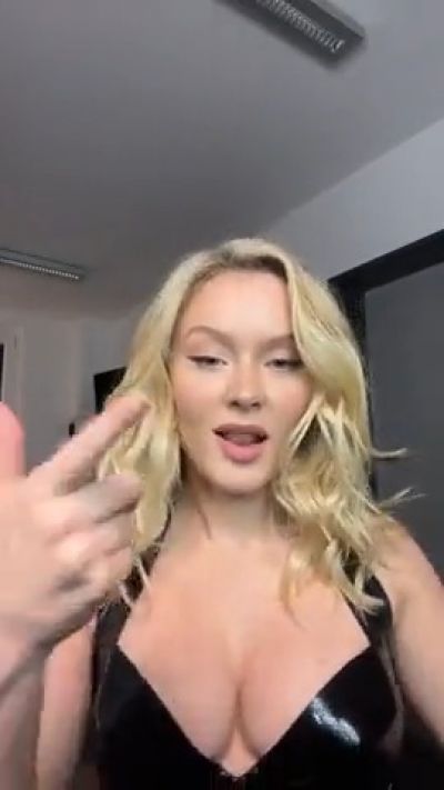 Zara Larsson Big Tits in Latex