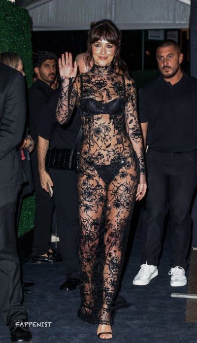 Dakota Johnson Sexy See Through Dress